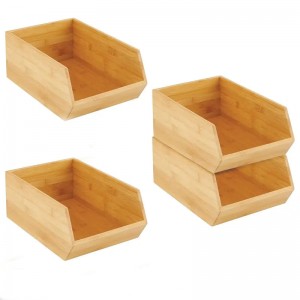 竹の収納ボックスはスタック可能です