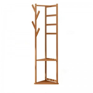 多機能竹の服ハンガーブラケットコーンホールの木の垂直服竹ハンガー